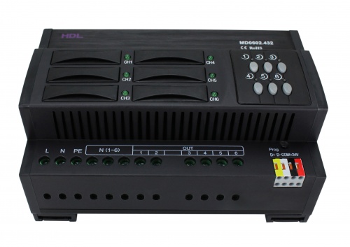 DIN диммер 6-канальный, 2А на канал HDL-MD0602.432 (Устройства исполнительные HDL), Китай