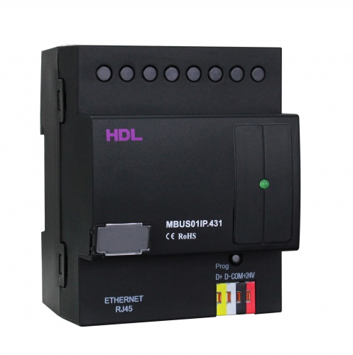 DIN TCP/IP Ethernet интерфейс, HDL-MBUS01IP.431 (Устройство интерфейсное HDL), Китай