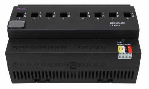 DIN реле, 8-канальное, 16A на канал HDL-MR0816.432 (Устройства исполнительные HDL), Китай
